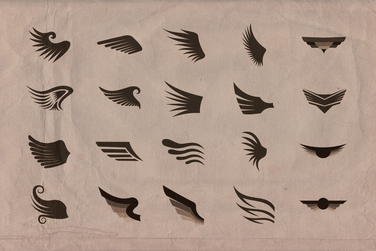 Retro/Vintage shapes - Wings, an Object Graphic by JumboDesign