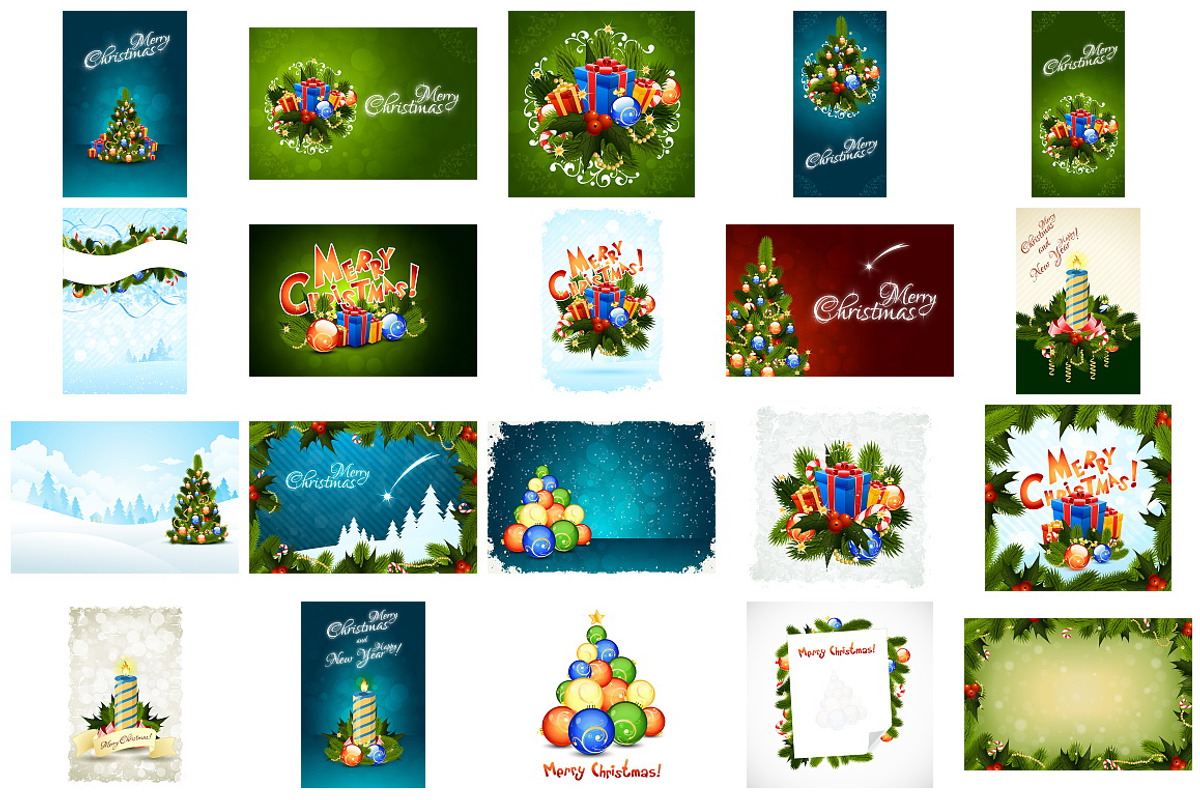 Christmas Backgrounds Set, a Seasonal Illustration by PictureInStock (Photo 2 of 2)