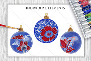 China Blue Christmas Ornaments Pack, a Decorative Illustration by Dana Designs (Thumbnail 14 of 14)