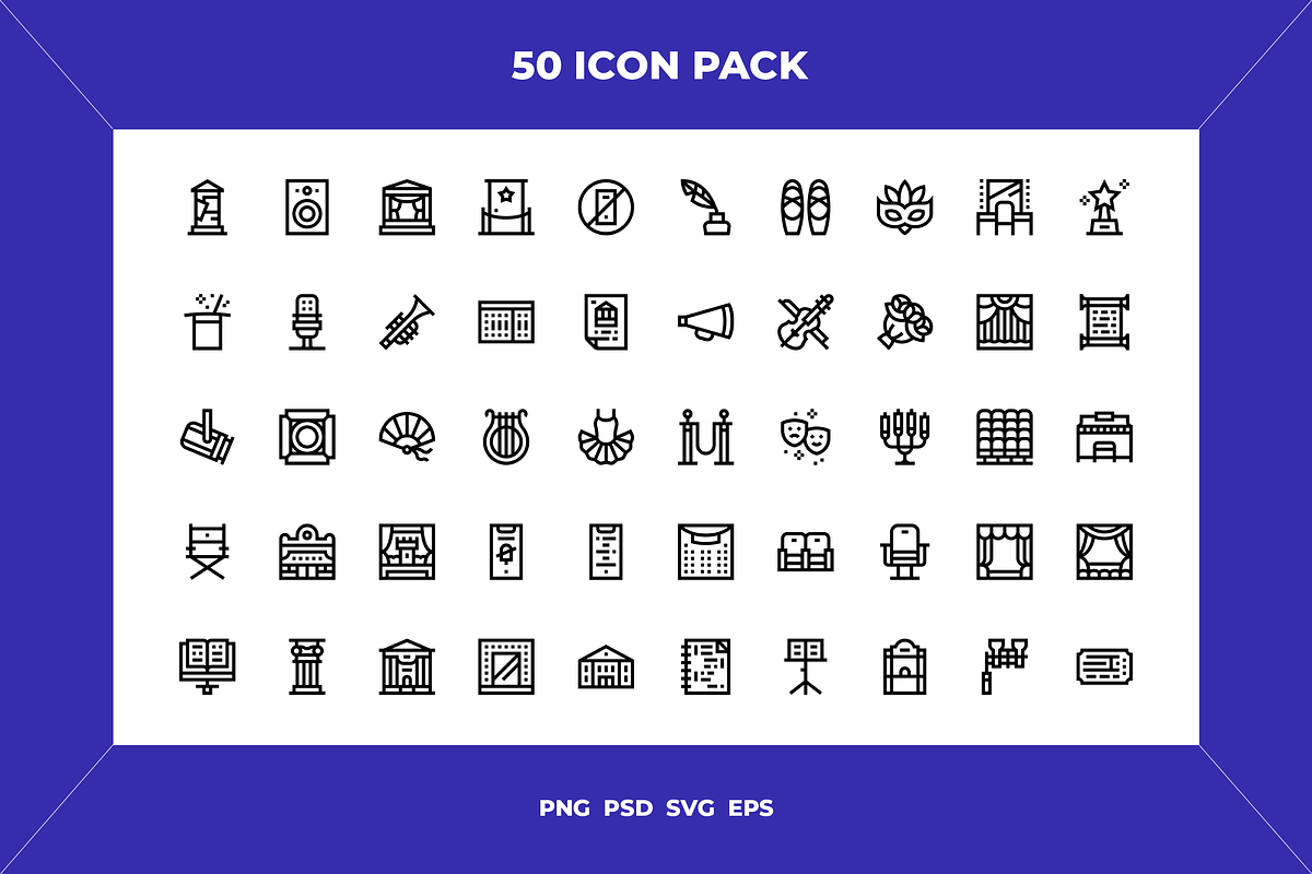 Theatre icons, an Outline Icon by Wencory (Photo 1 of 2)