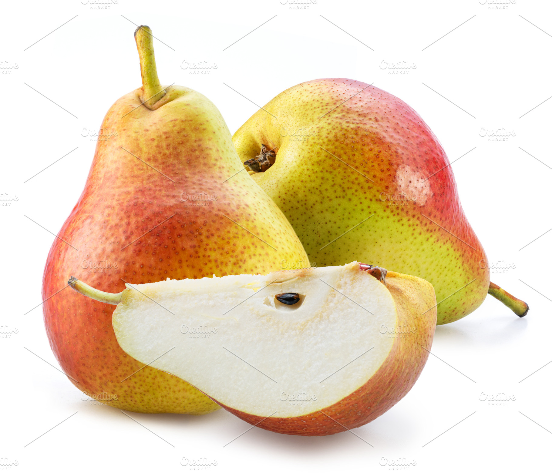 Pears and pear slice isolated, a Food & Drink Photo by Volff
