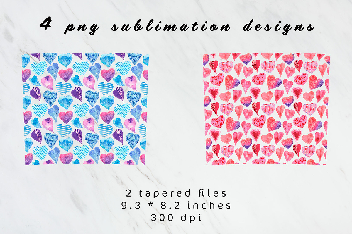 Hearts tumbler sublimation design, an Object Graphic by AnastasiaWatercolor (Photo 4 of 4)