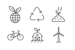 Eco icon sets featuring sustainabili, an Illustration by Dvoevnore photos