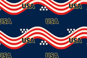 USA Patriotic Art Flag Wave Seamless, a Pattern Graphic by Sharon Schwalbe