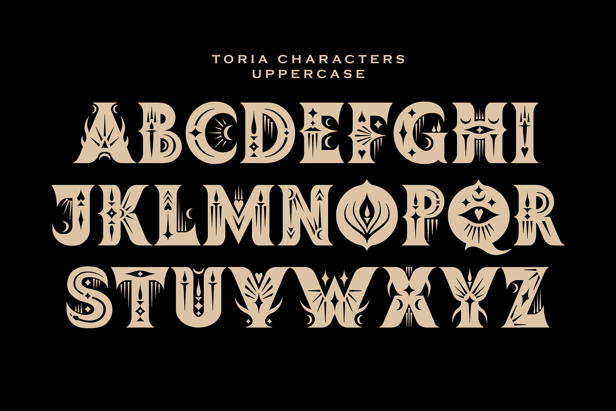 Toria Bohemian Decorative Serif Font, a Serif Font by Struvictory.art (Photo 4 of 9)