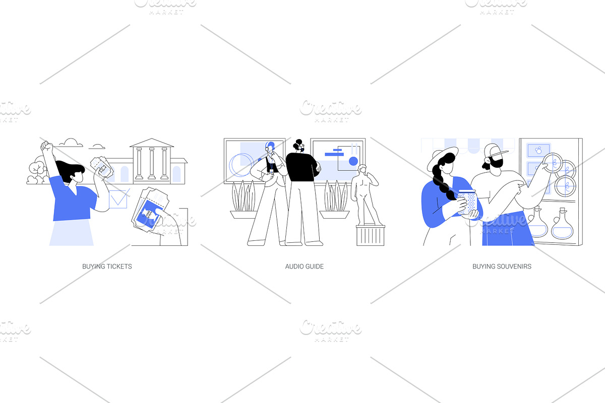 Visiting a museum isolated cartoon, a Person Illustration by Visual Generation