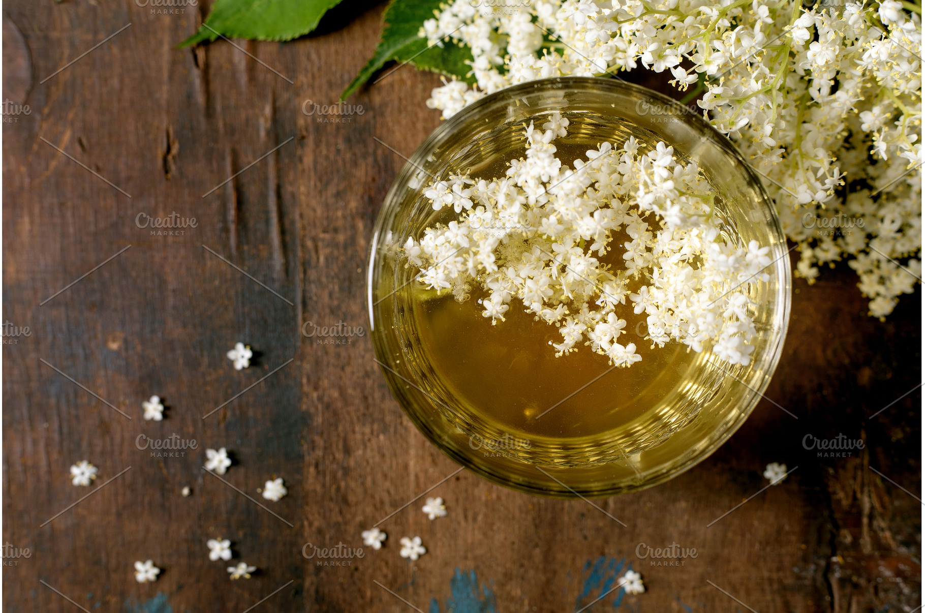 Elderflower Tea Glass Bowl Wooden, a Food & Drink Photo by Natasha Breen