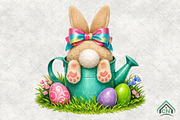 Easter Bunny Garden Clipart PNG, an Illustration by Craft Nest (Thumbnail 1 of 4)