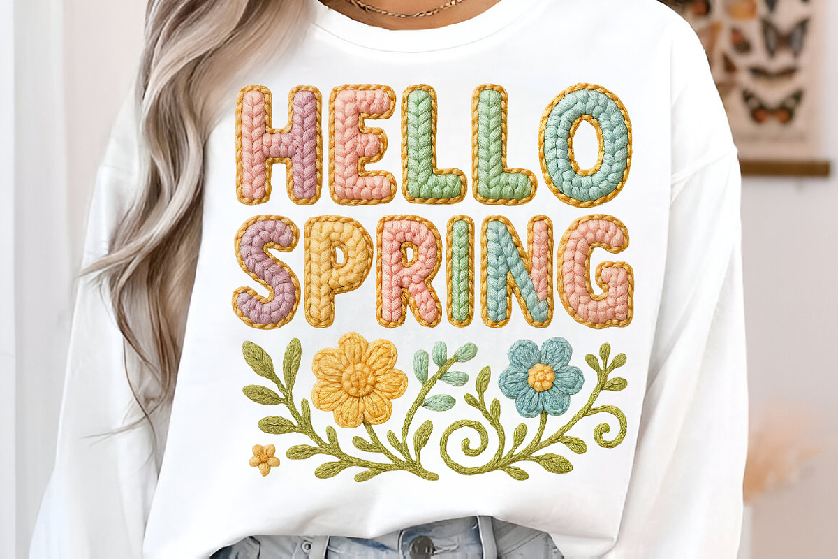 Faux Yarn Hello Spring PNG Sublimati, an Illustration by Libby Wishes (Photo 3 of 6)