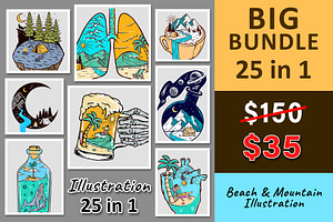 25 in 1 Bundle - Beach & Mountain