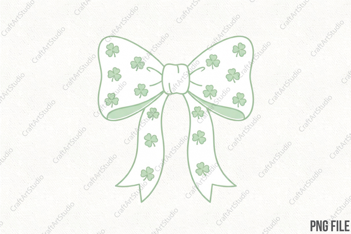 St. Patrick's Day Bow PNG, an Illustration by CraftArtStudio (Photo 1 of 4)