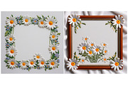 Frame with Embroidered Flower Daisy, a Background Graphic by IrySha (Thumbnail 3 of 6)