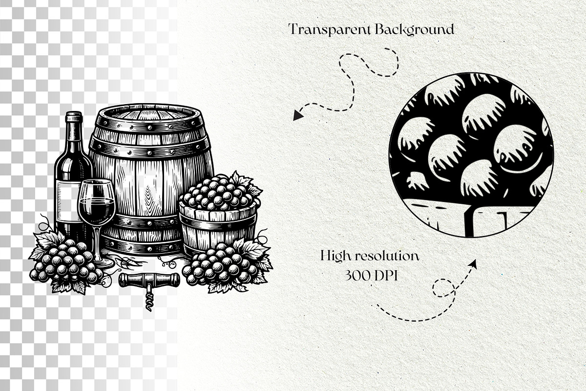 Wine Cellar Winery Line Art Graphics, a Decorative Illustration by DENIDigitalArtSudio (Photo 7 of 7)
