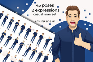 Casual young handsome man collection, a Person Illustration by Volha Hlinskaya