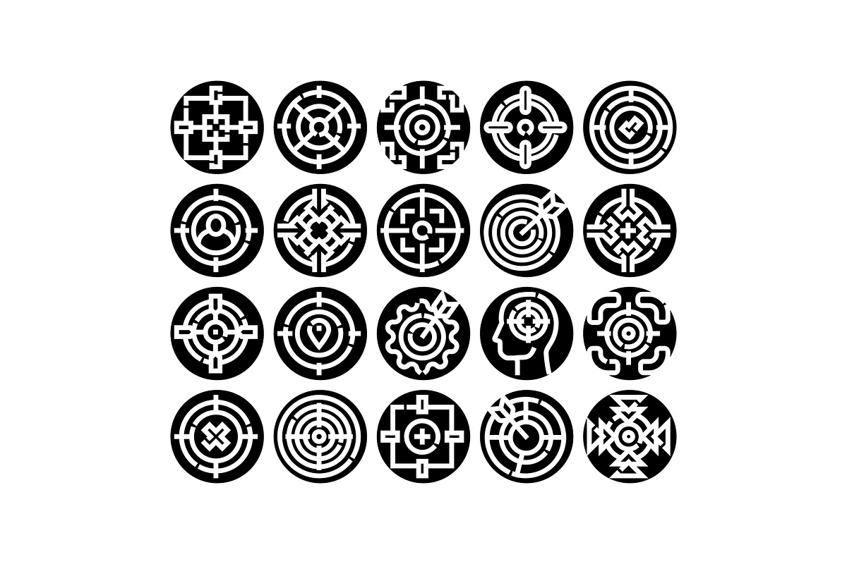 Target goals icons set aiming focus, an Object Graphic by pikepicture (Photo 1 of 3)