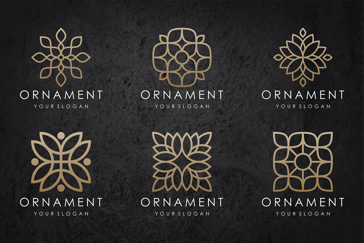 line art floral ornament - SVG file, a Branding & Logo Template by BARONSTD (Photo 1 of 7)