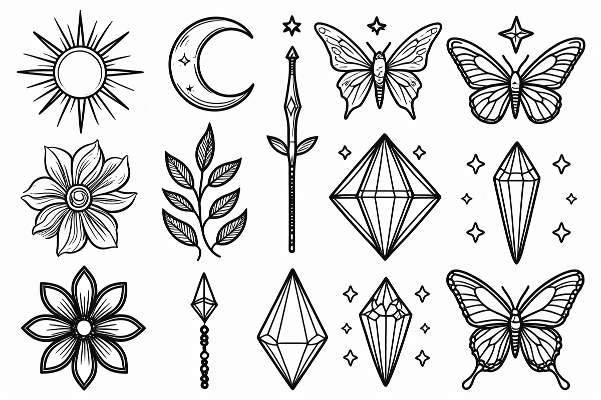 Celestial Boho Magic Line Art Bundle, an Illustration by abu67222 (Photo 3 of 7)
