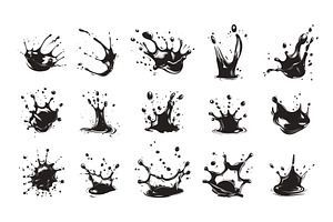 Ink Drops and Splashes engraved, an Illustration by LadadikArt
