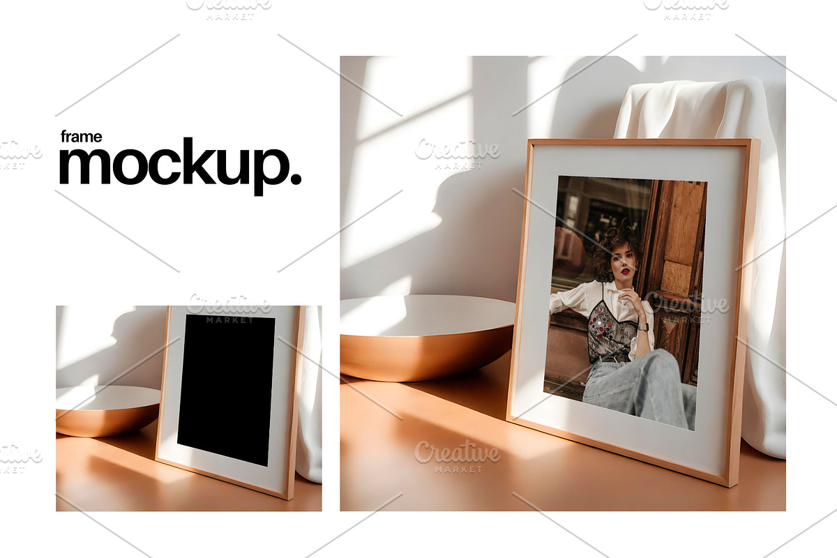 Frame Mockup #76, Beige Portrait, a Print Template by Kzara Visual Concepts