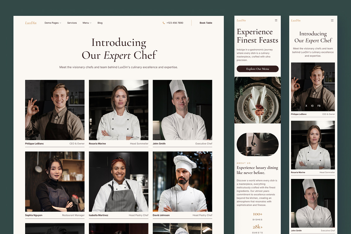 LuxDin - Restaurant Website Framer, a Websites & App Template by peterdraw (Photo 5 of 7)