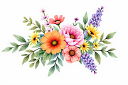 Vibrant Floral Watercolor Bouquet, an Illustration by hafijul (Thumbnail 10 of 13)