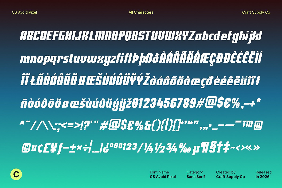 CS Avoid Pixel, a Sans Serif Font by Craft Supply Co. (Photo 8 of 8)