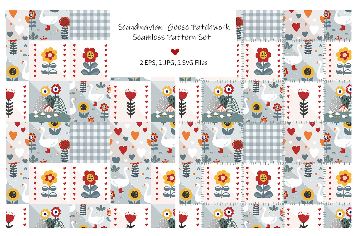 Scandinavian Geese Seamless Pattern, a Pattern Graphic by Toltemara (Photo 1 of 3)