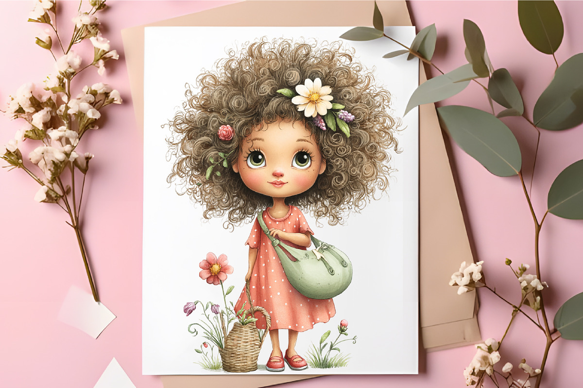 Fluffy Hair Summer Mom Clipart, an Illustration by RobertsArt (Photo 5 of 5)