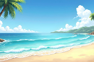 Sunset Beach Wallpaper with Palm Tre, a Photo by LOGOCREATIVE
