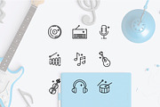 Music Line Icons, an Outline Icon by Lyolya Profitrolya (Thumbnail 2 of 2)