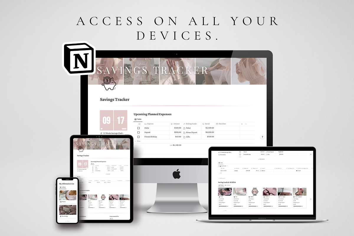 Notion Saving Tracker Template, a Templates & Theme by BRANDcontent (Photo 6 of 7)