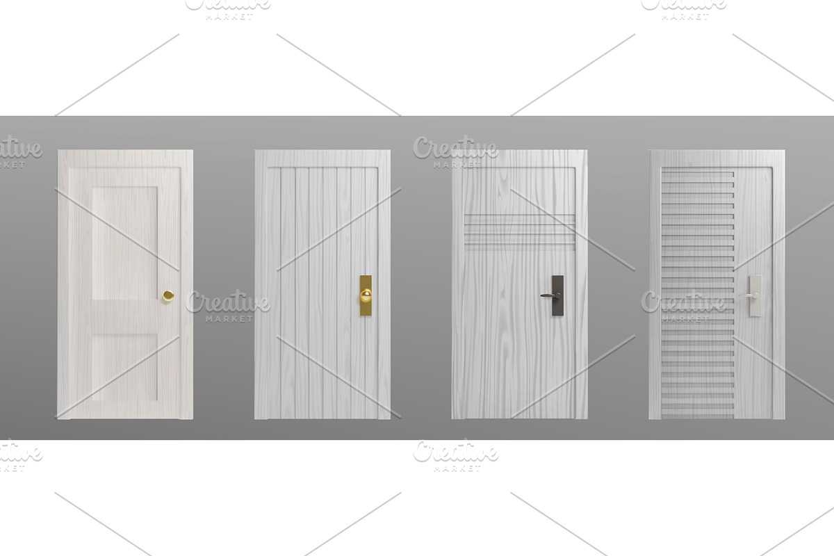 3d realistic wooden door with frame, an Object Illustration by art PVP - market