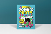Blue Pink Kids Birthday Invitation, an Invitation Template by graphicook (Thumbnail 3 of 3)