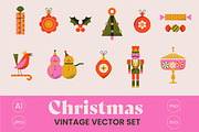 Christmas vector icon set, a Seasonal Illustration by Delphine Meier (Thumbnail 1 of 3)