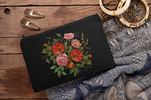 Embroidery Roses And Peonies