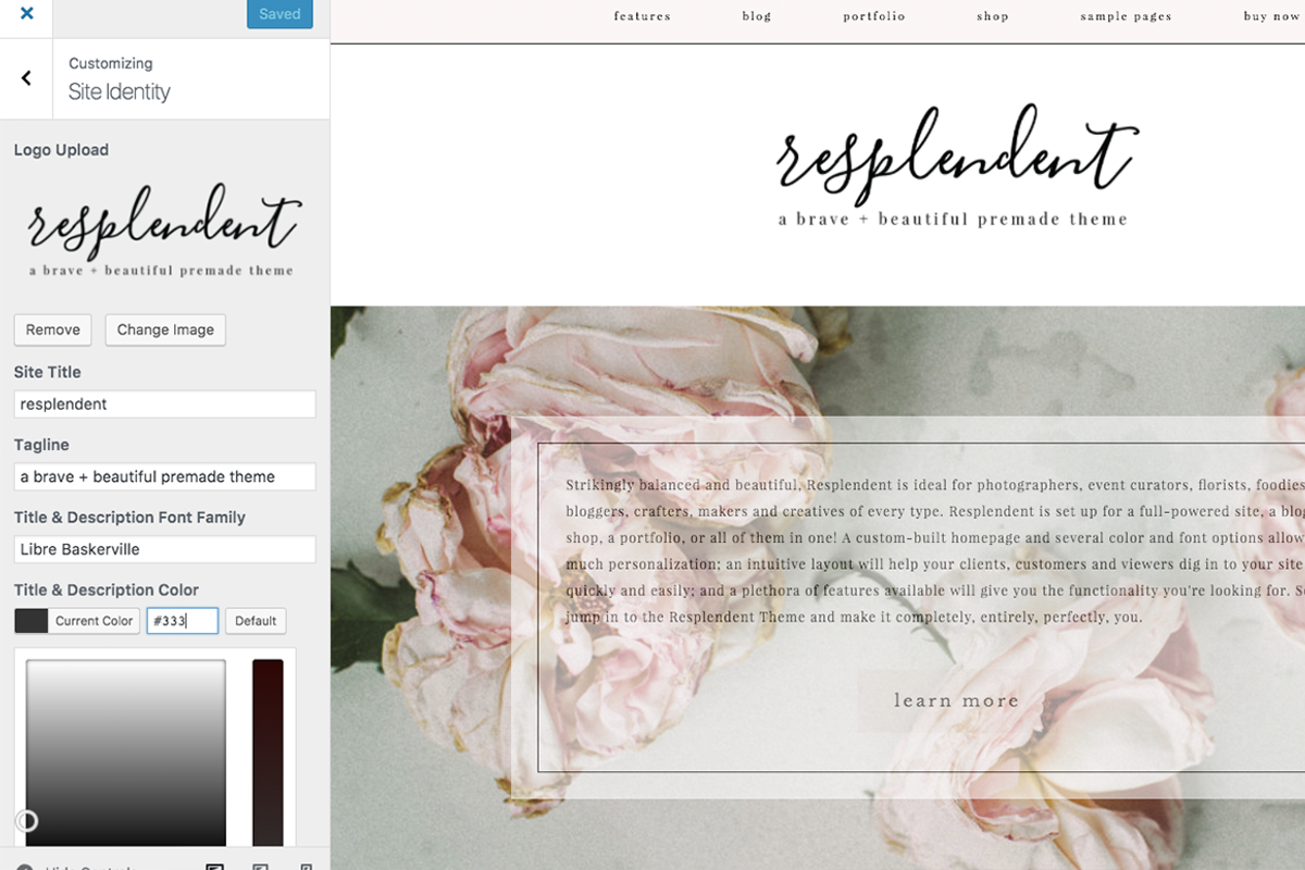 Resplendent Wordpress Theme, a WordPress Template by brave + beautiful designs (Photo 3 of 6)