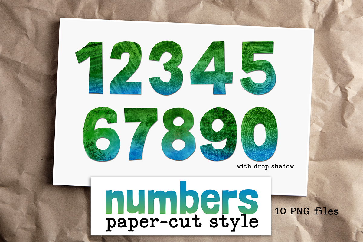 Paper-cut Style Numbers Cliparts, an Object Graphic by Vivera Design