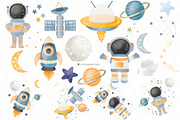 Watercolor Astronaut Space design, an Illustration by designloverstudio (Thumbnail 2 of 3)