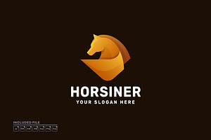 Horse Logo Gradient Style, a Branding & Logo Template by yuanesei