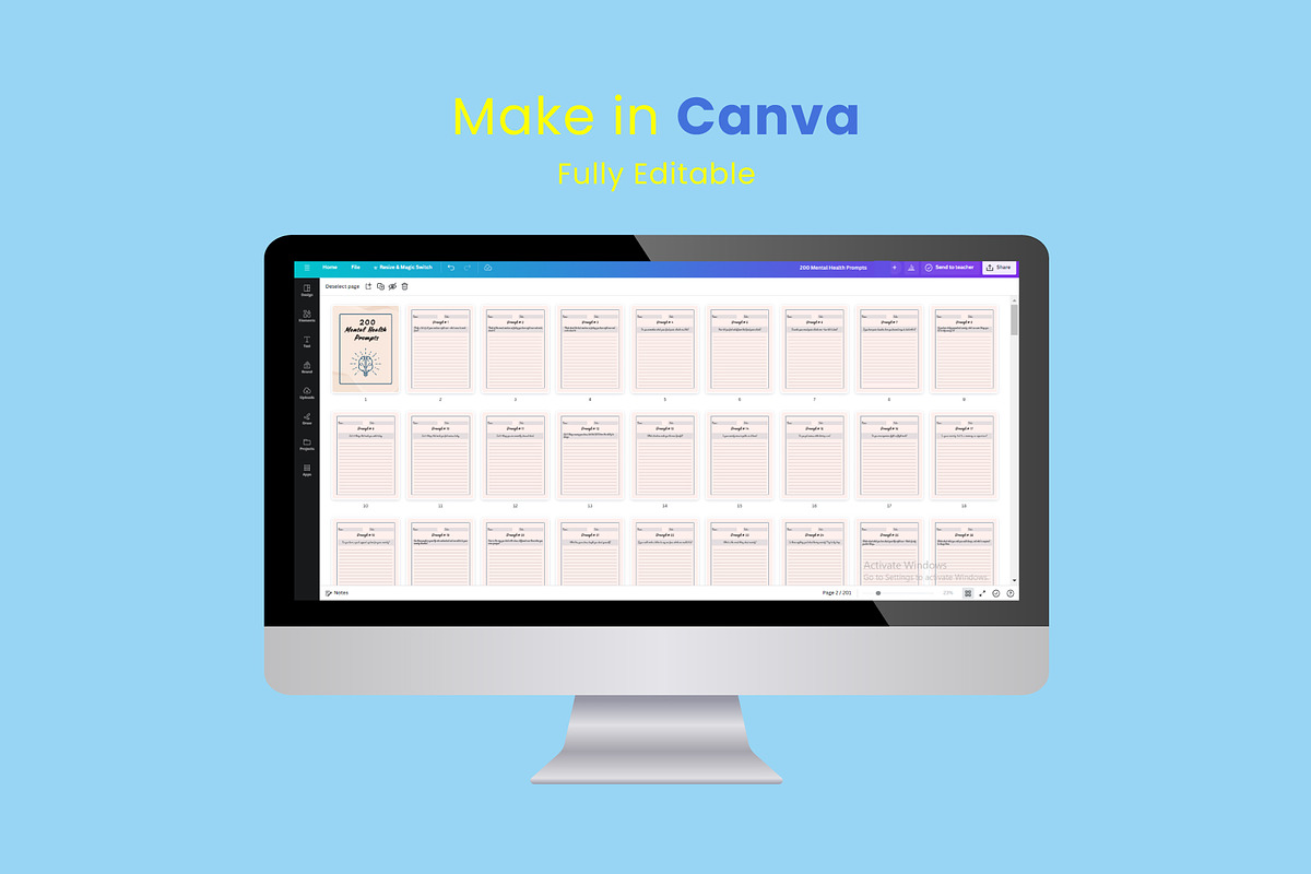200 Mental Health Prompts Canva