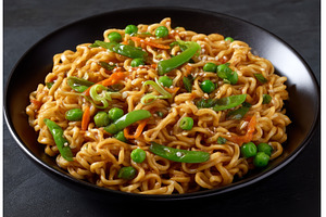 A plate of vegetarian noodles cooked, a Food & Drink Photo by ZinetroN
