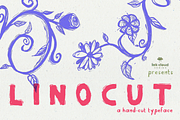 Linocut Handmade Script Font Kid, a Script Font by InkCloudDesign (Thumbnail 1 of 4)