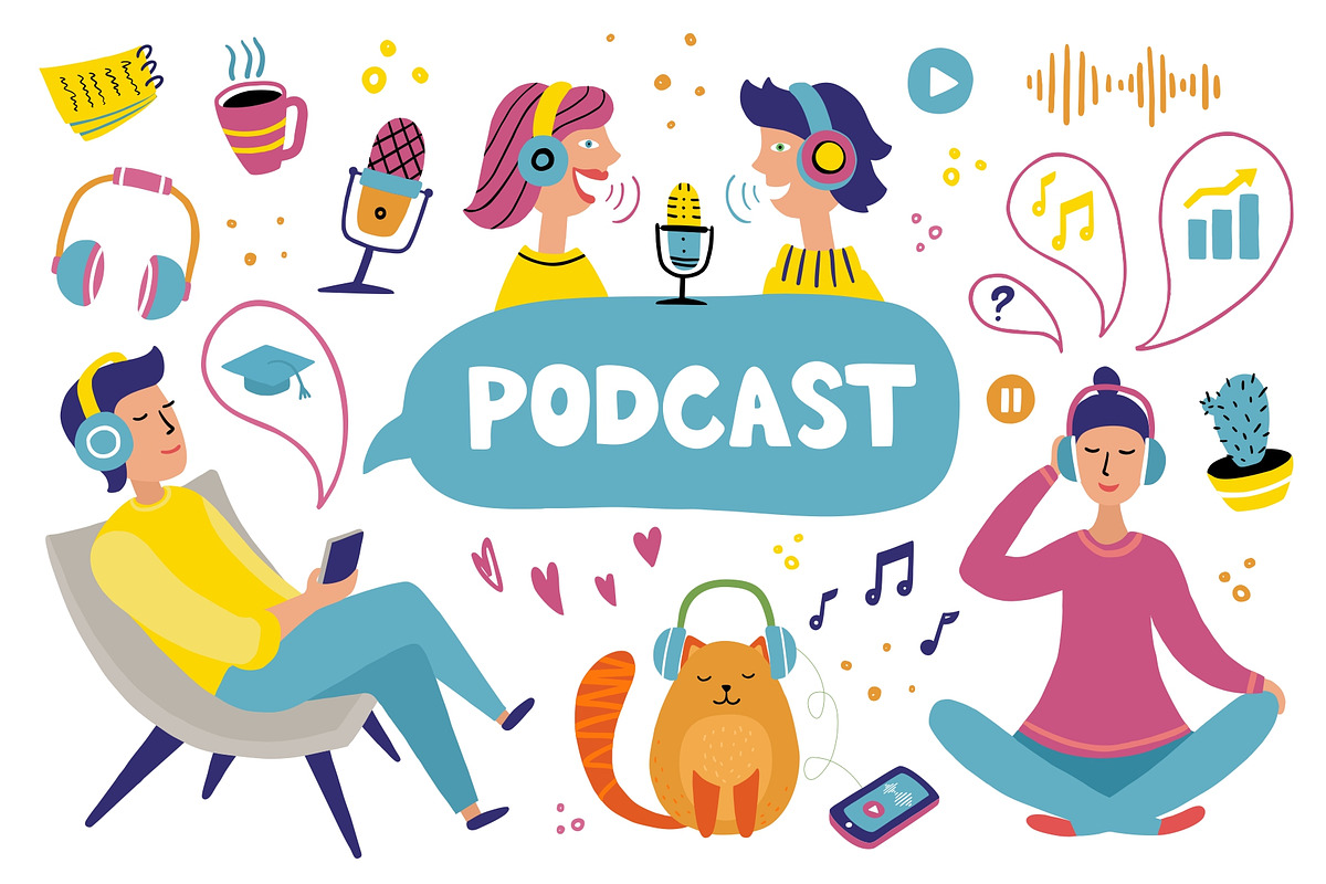 Podcast vector set, an Education Illustration by Kattarina Po (Photo 1 of 10)