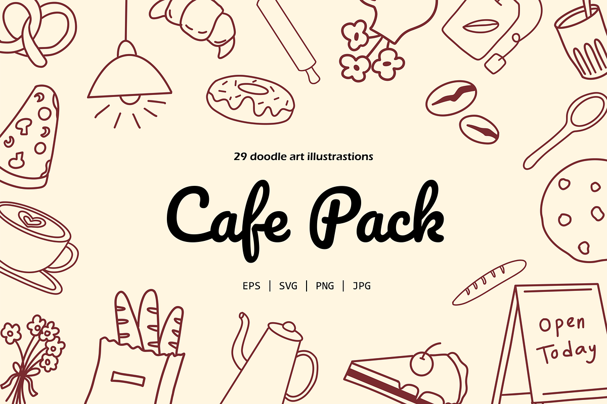 Cafe Doodle Illustration, a Food Illustration by HunEyy (Photo 1 of 7)