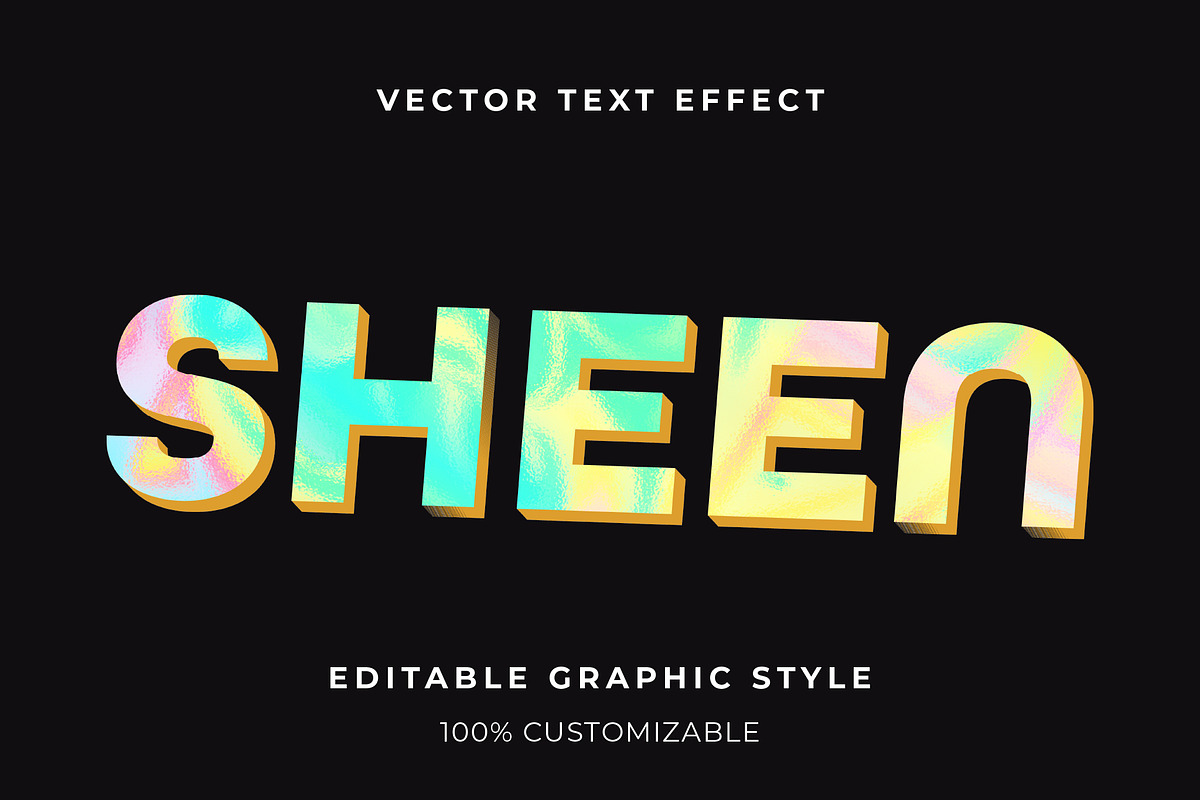Extruded Holographic 3D Text Effect