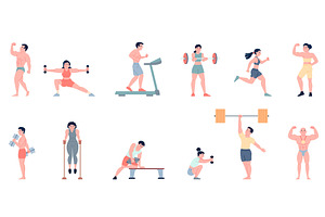 People bodybuilders. Muscular male, a Sport Illustration by LadadikArt