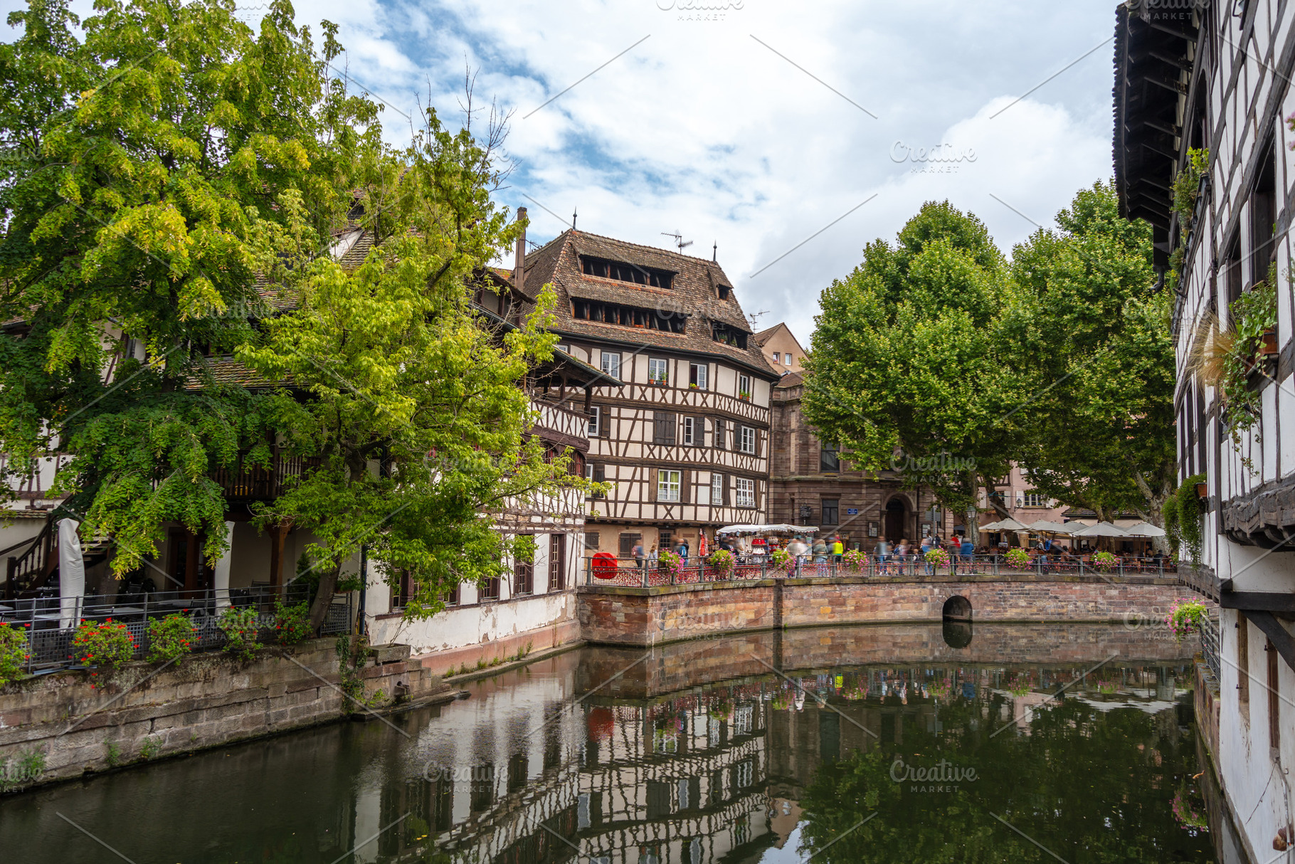 Historic canal houses in Strasbourg France reflections view, an Architecture Photo by GoodGoods