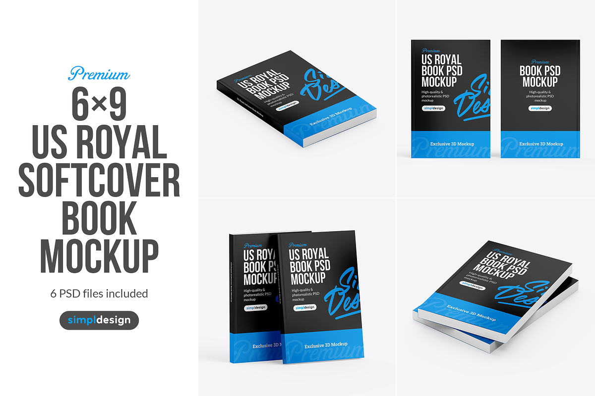 US Royal Softcover Book Mockup, a Books & Magazine Mockup by SimplDesign (Photo 1 of 13)