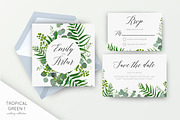 Wedding suite - Tropical green 1, an Invitation Template by Alewiena (Thumbnail 2 of 5)