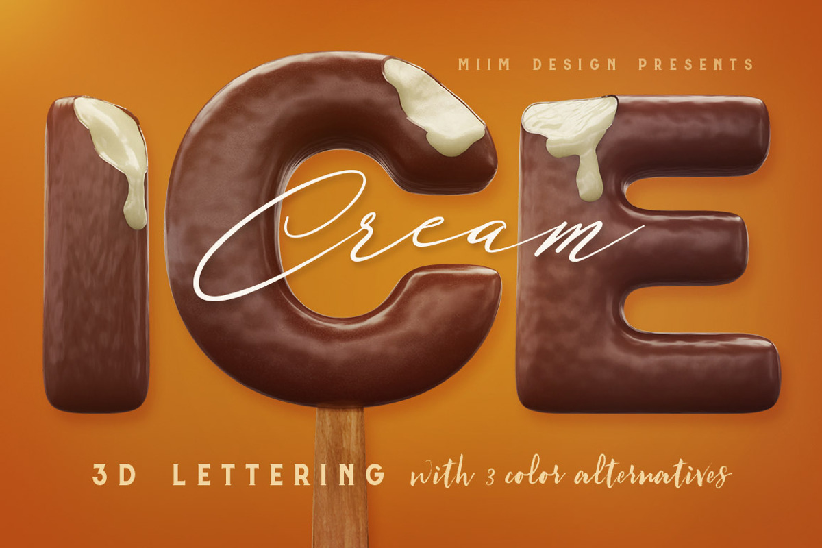 3D Lettering Mega Bundle 6 Sweets, a Graphic by MIIM